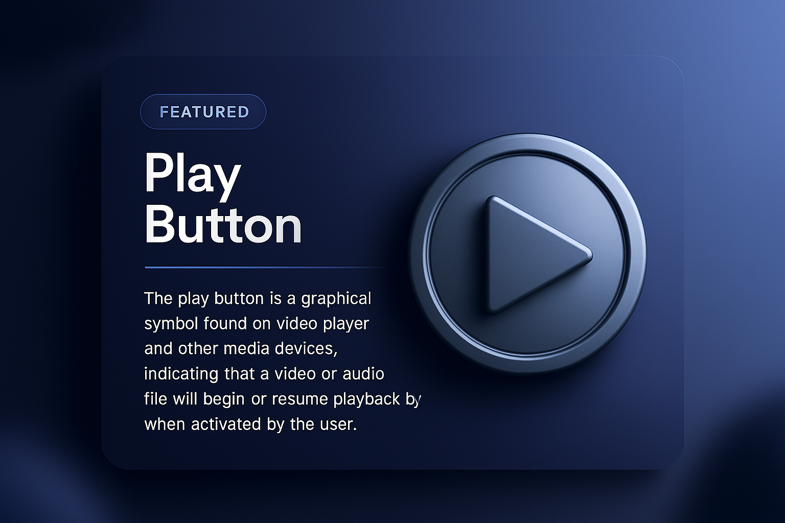 3D Play Button Design in Modern Web Layout