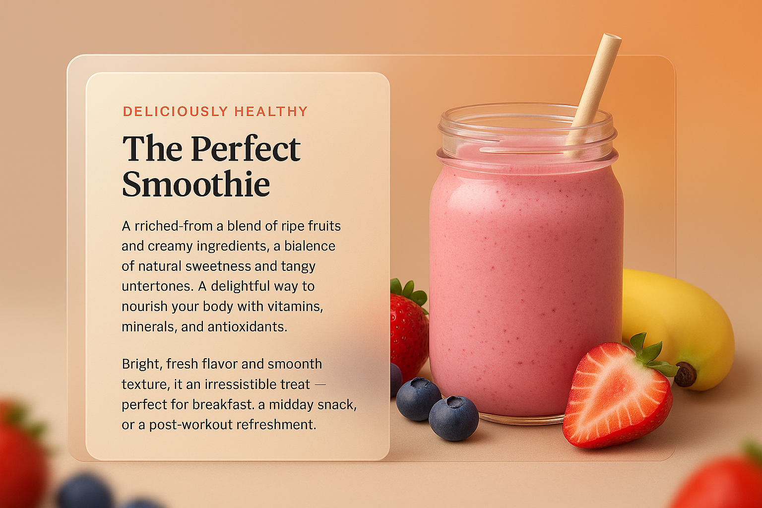 Deliciously Healthy Smoothie with Fresh Fruits