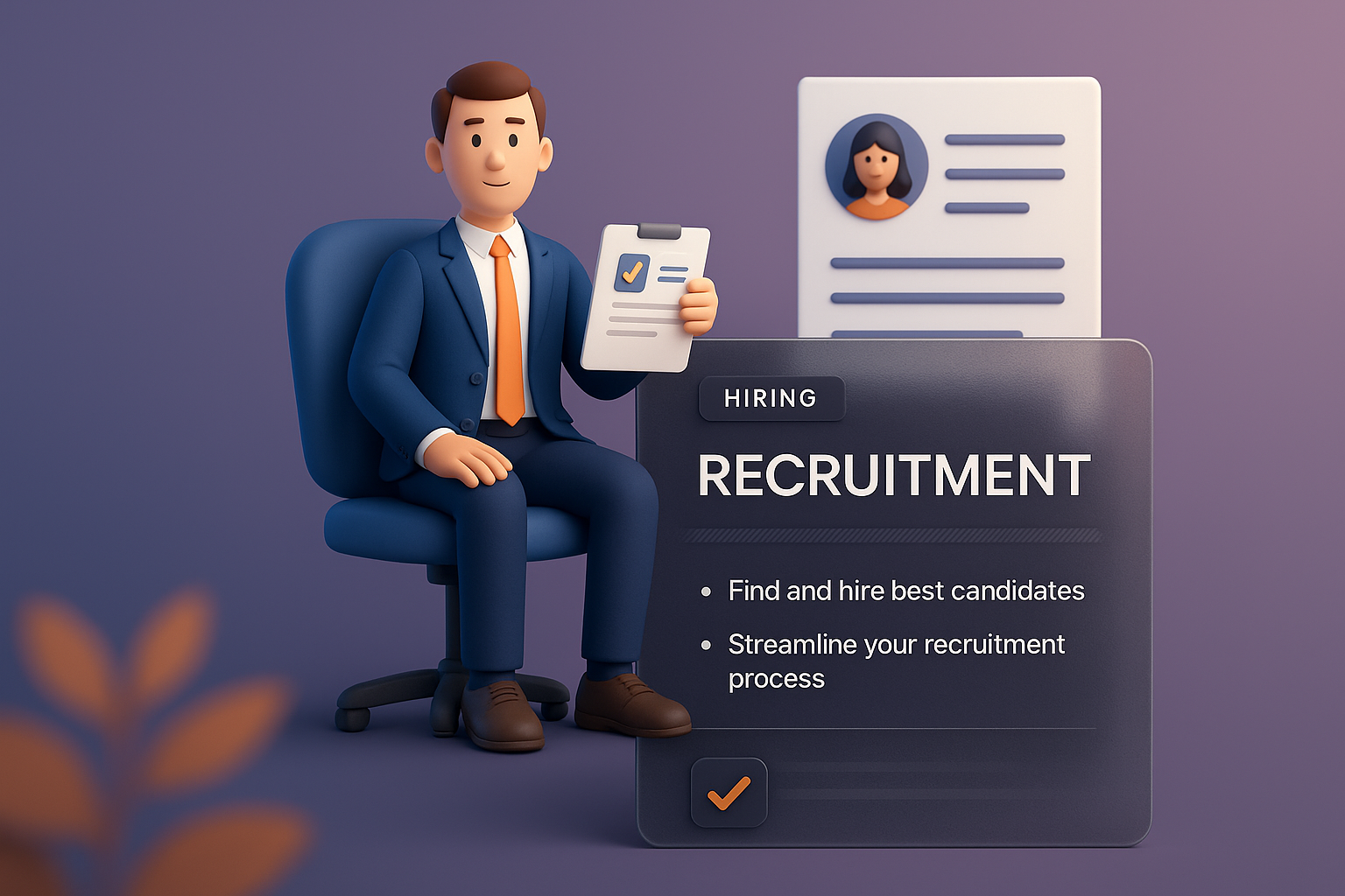 3D Illustration for Recruitment Process with Modern Design