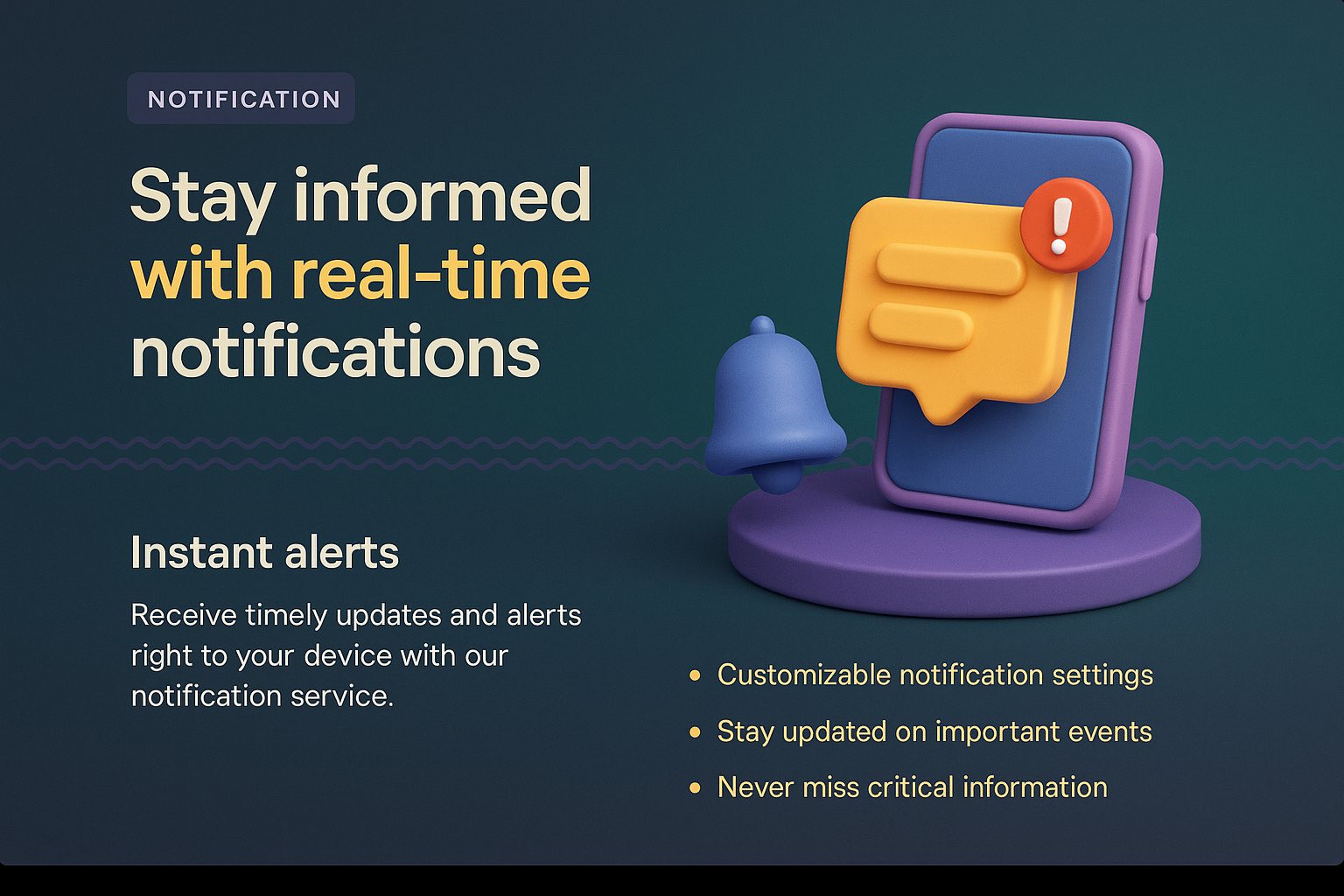 Eye-catching Landing Page for Real-time Notifications