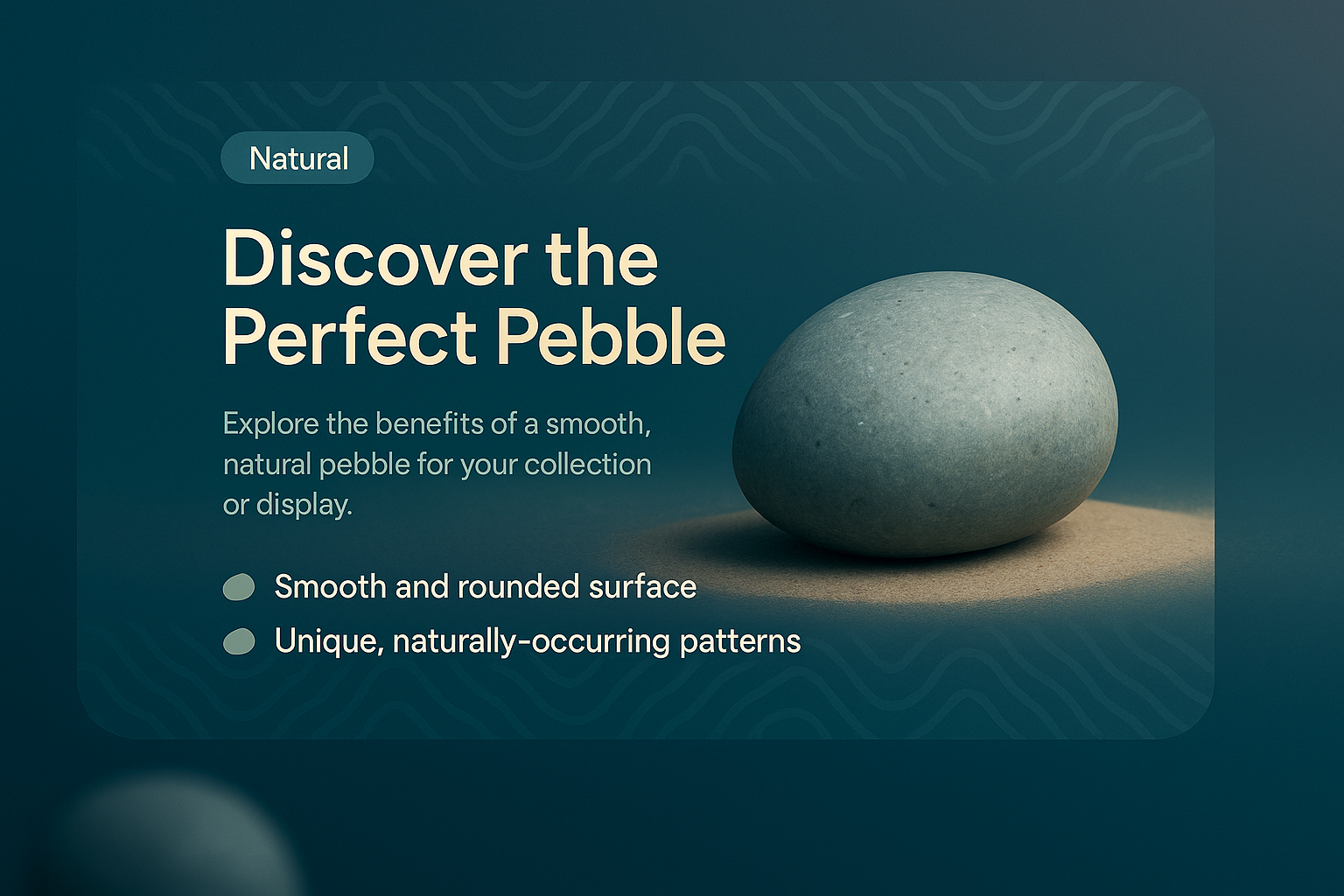 3D Illustration of a Natural Smooth Pebble with Text Highlights