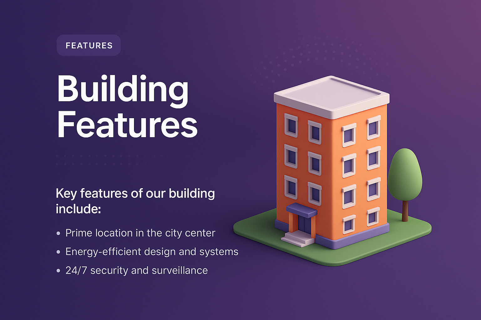 3D Landing Page Design Featuring Building Elements