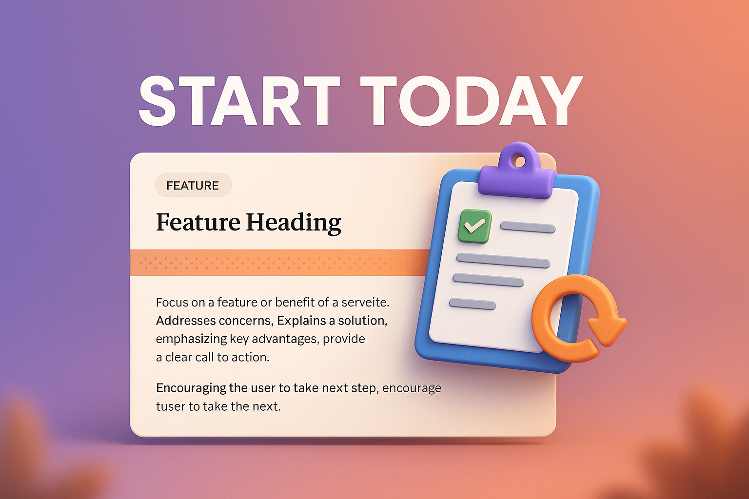 Engaging 3D Illustration for Start Today Concept