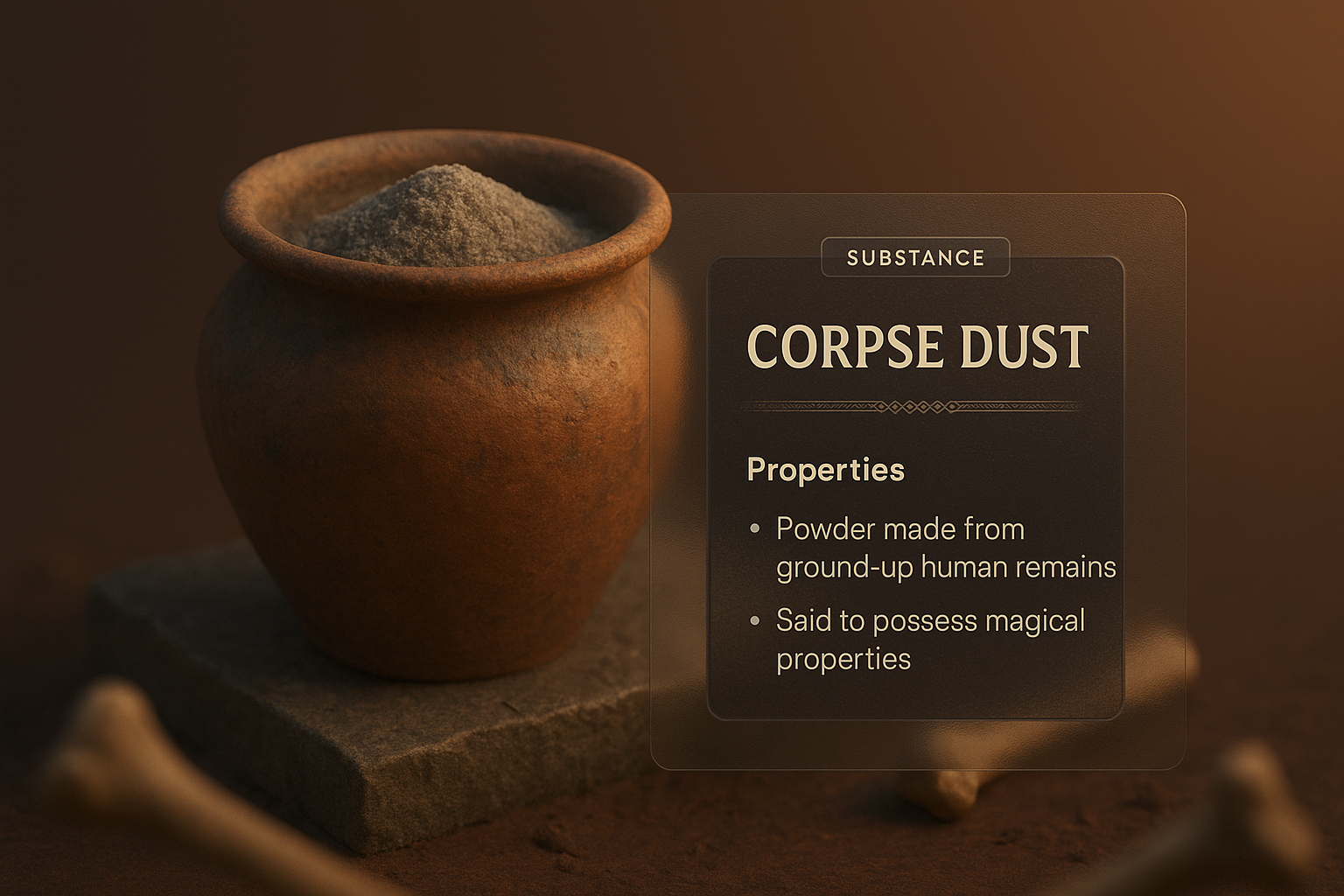 Mystical Corpse Dust in Artistic Presentation