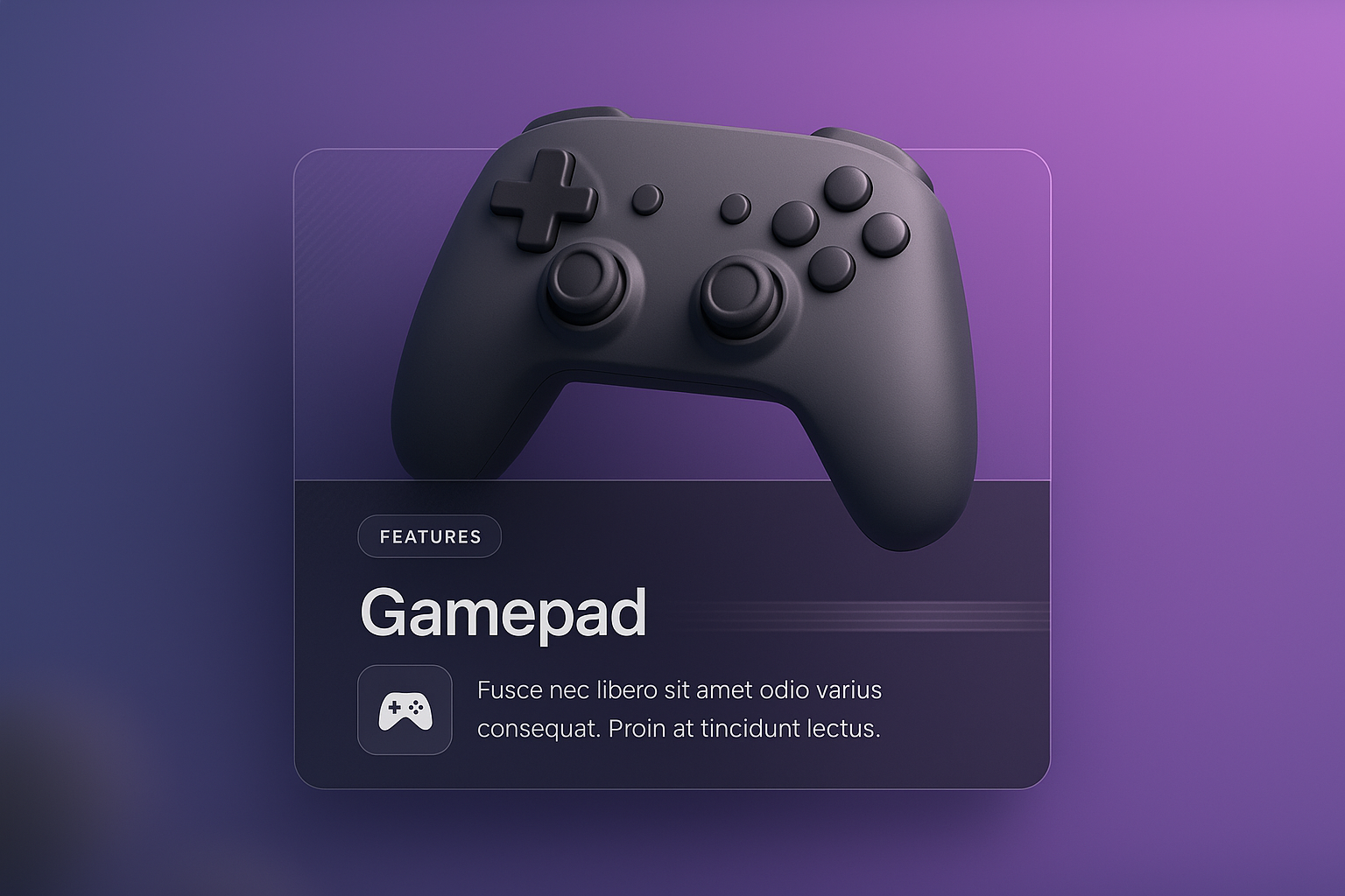 Sleek 3D Gamepad Design with Modern UI Elements
