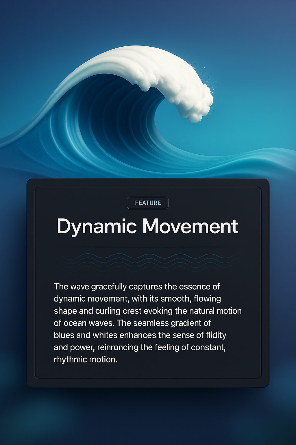 3D Wave Design Illustration with Dynamic Movement Feature