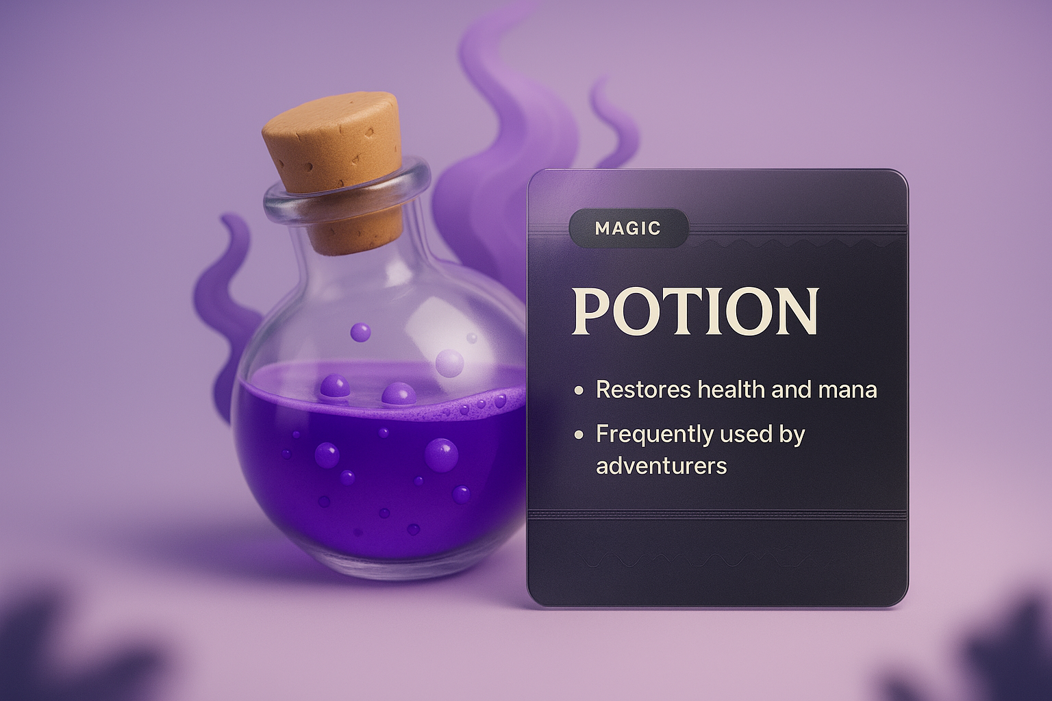 Magical Potion with Transparent Glass Effect