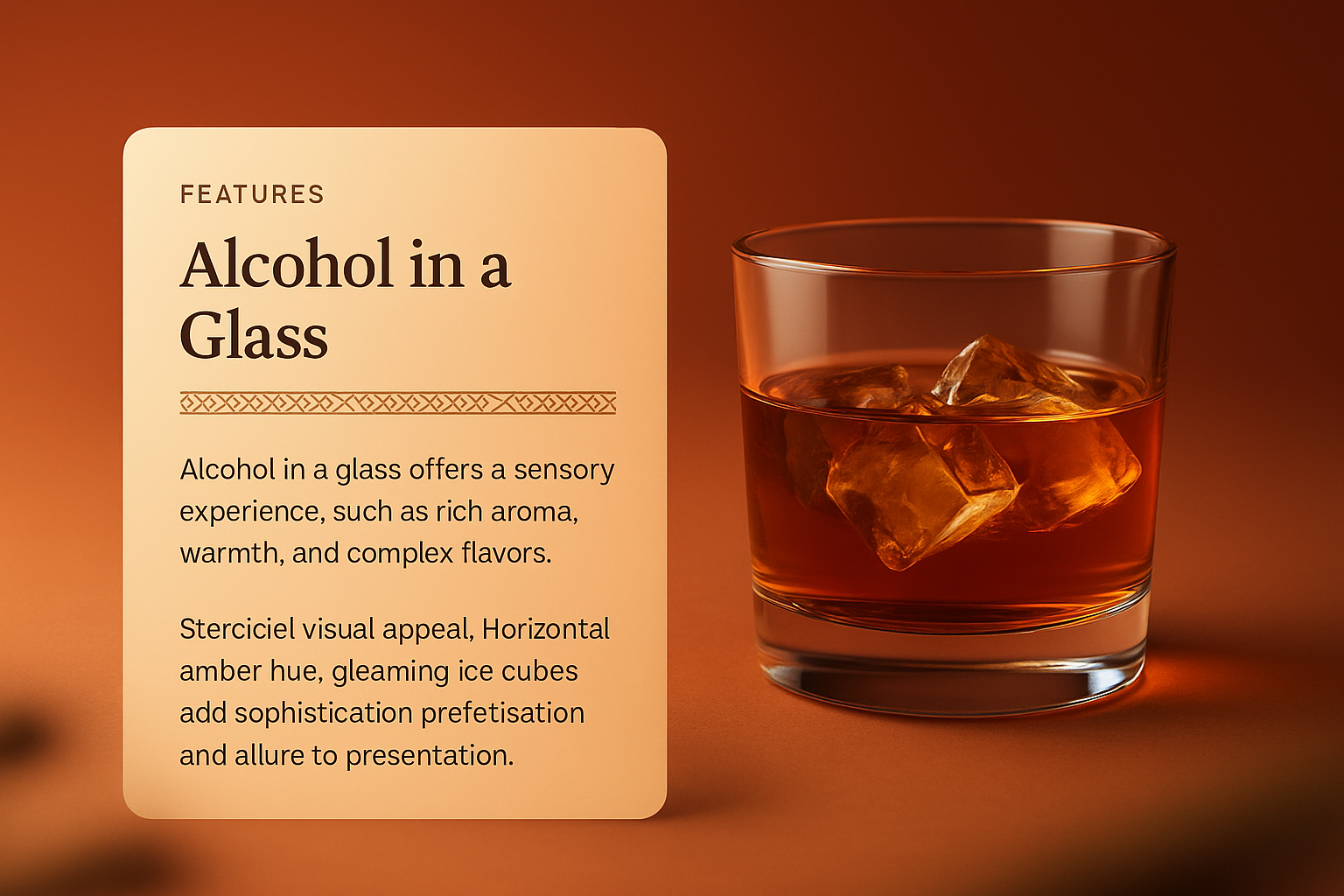 Elegant Presentation of Alcohol in a Glass with Stylish Background