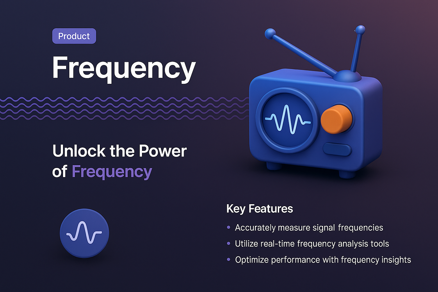Landing Page Design for Frequency Product with 3D Elements
