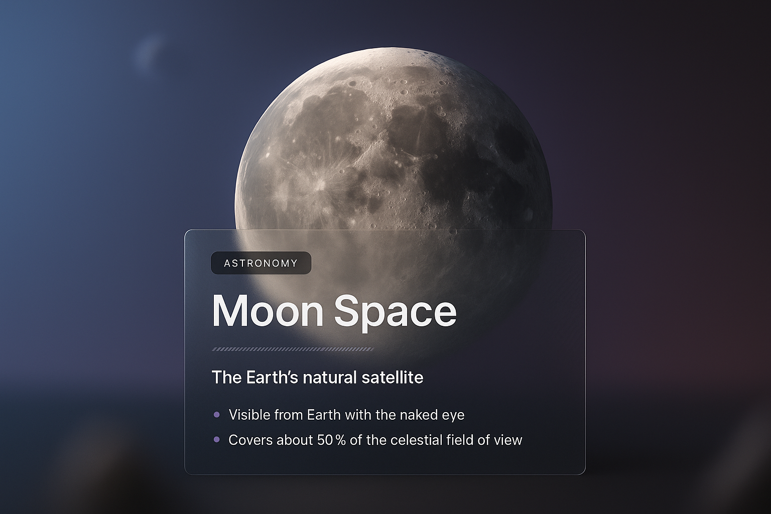 Stunning 3D Illustration of Moon Space with Informative Overlay
