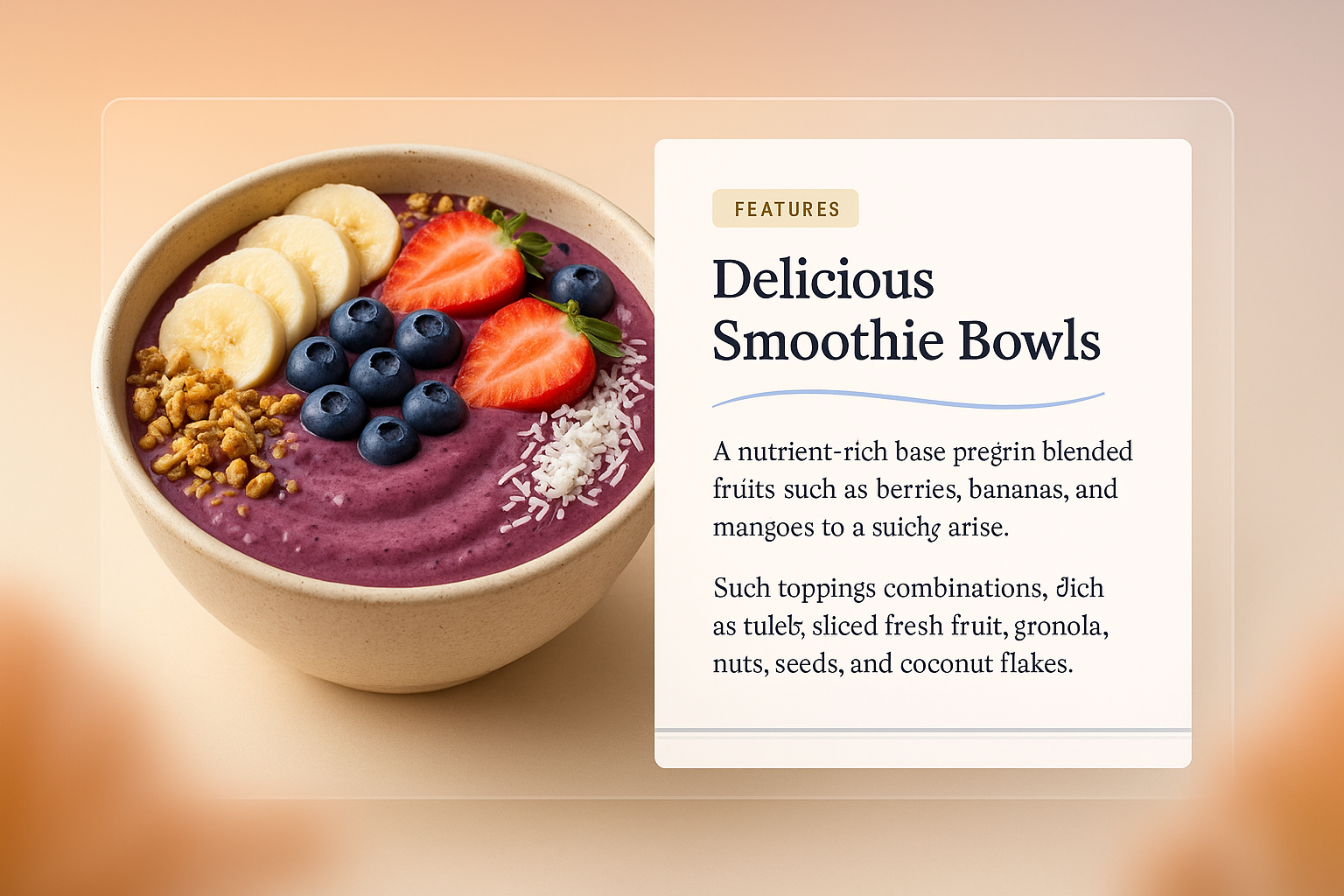 Delicious 3D Smoothie Bowl Presentation