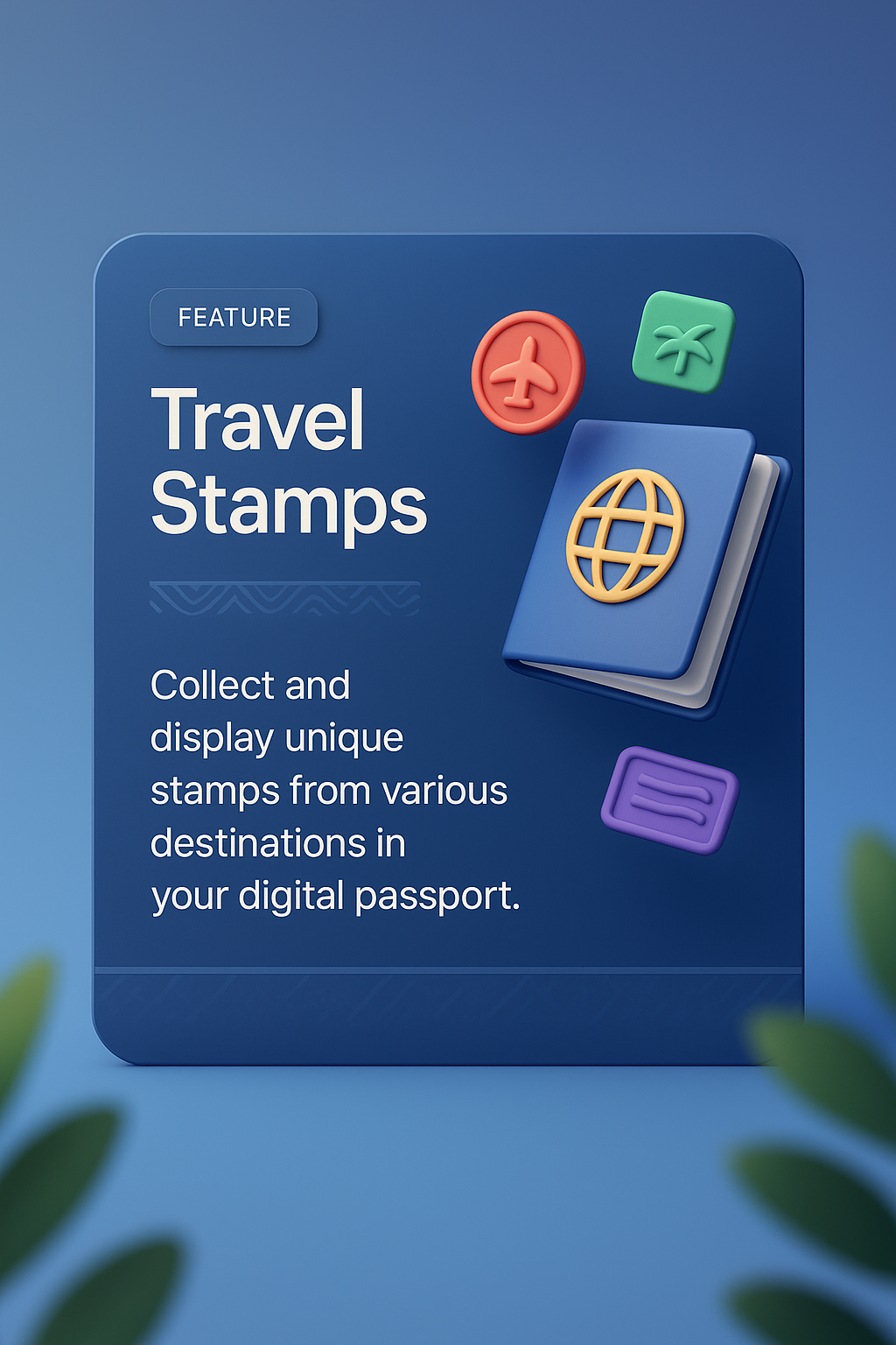 Creative Travel Stamps Illustration for Digital Passport Features