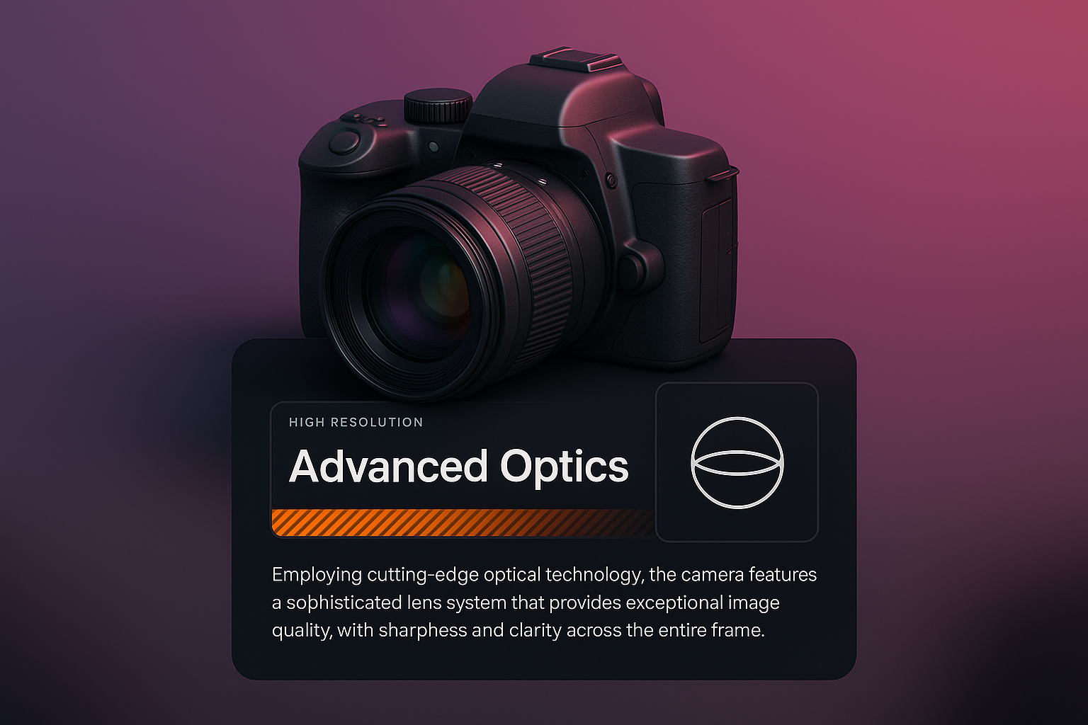 3D Camera Scene with Advanced Optics Design