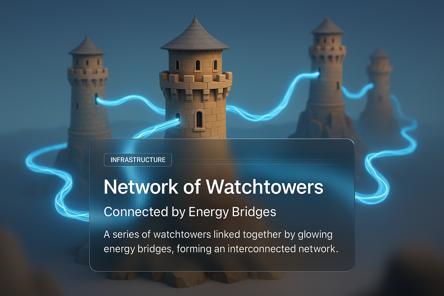 Interconnected Network of Watchtowers with Energy Bridges