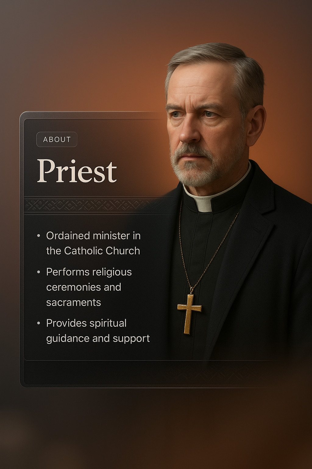 Professional Church Web Design Featuring a Priest's Profile