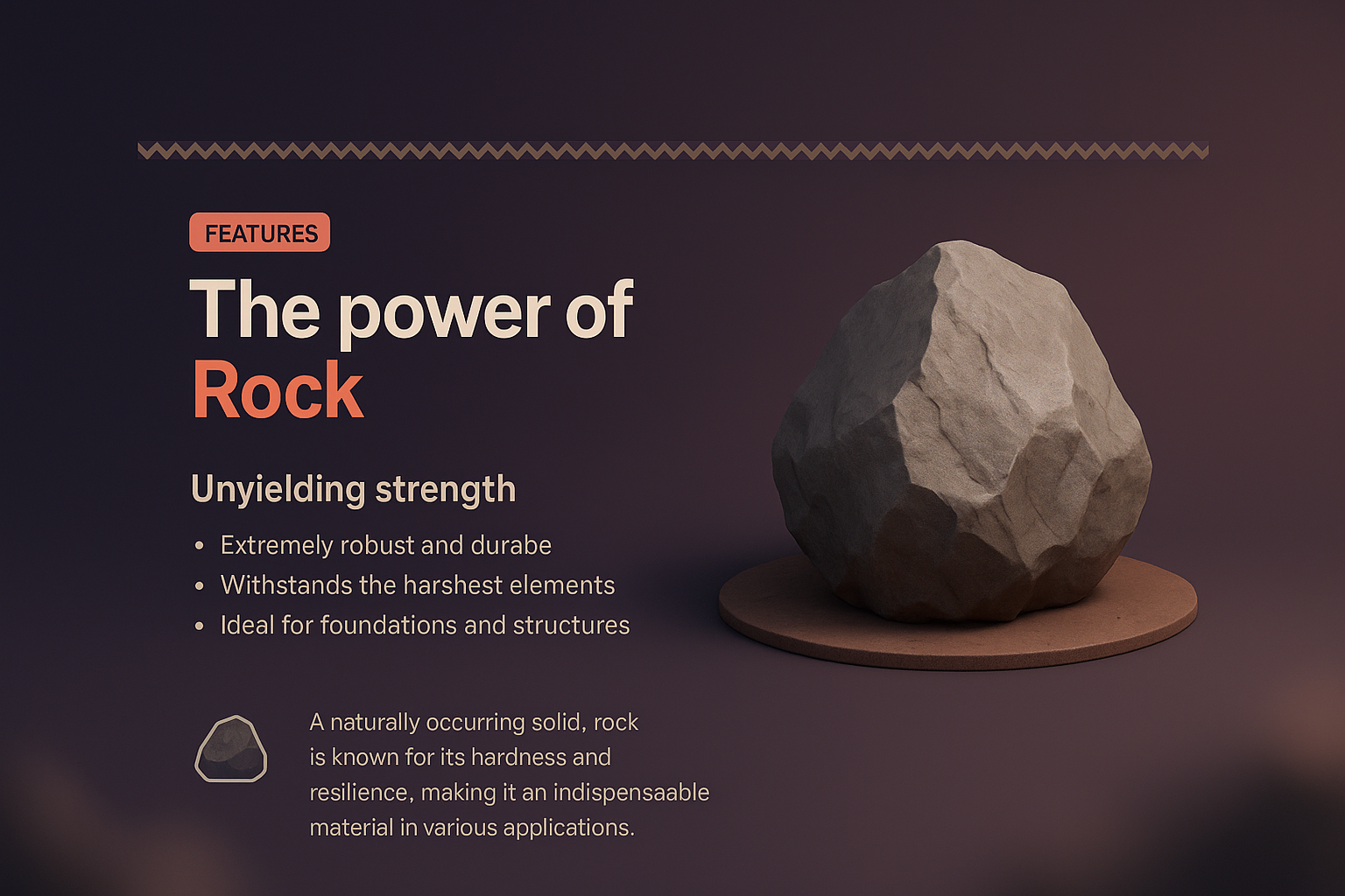 3D Illustration Featuring the Strength of Rock