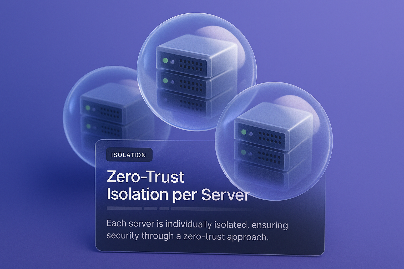 Transparent Spheres Illustrating Zero-Trust Isolation Concept