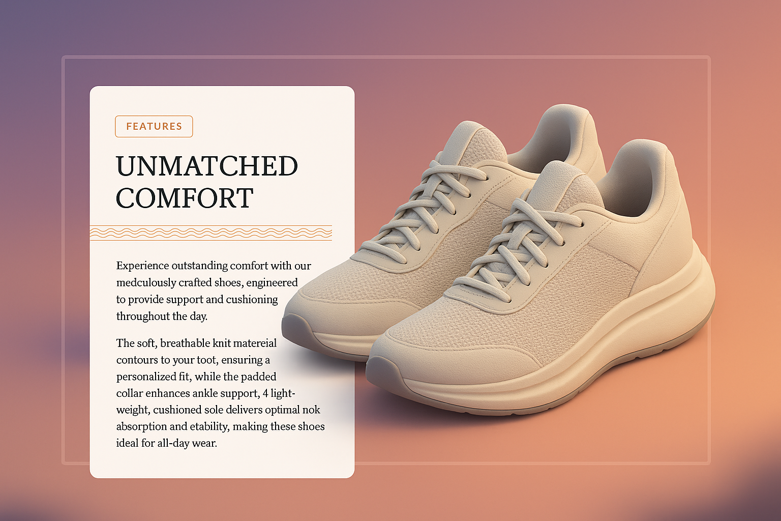 Stylish 3D Sneakers with Integrated Design Features