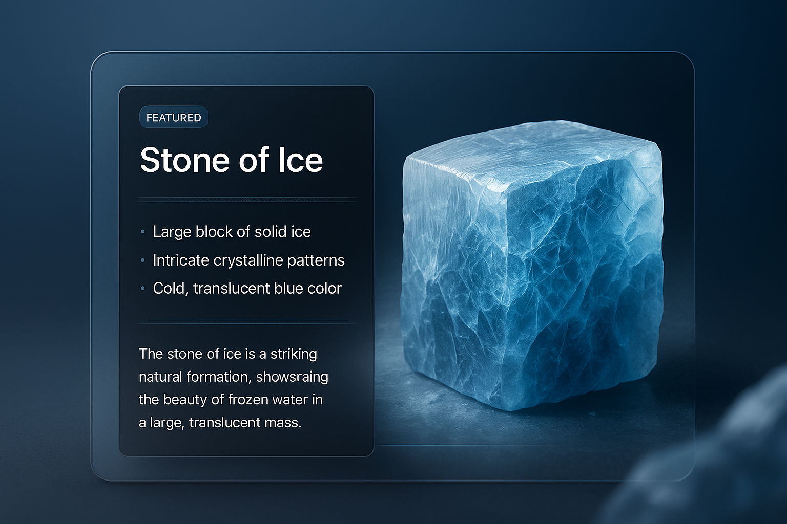 Stunning 3D Illustration of a Stone of Ice with Design Elements