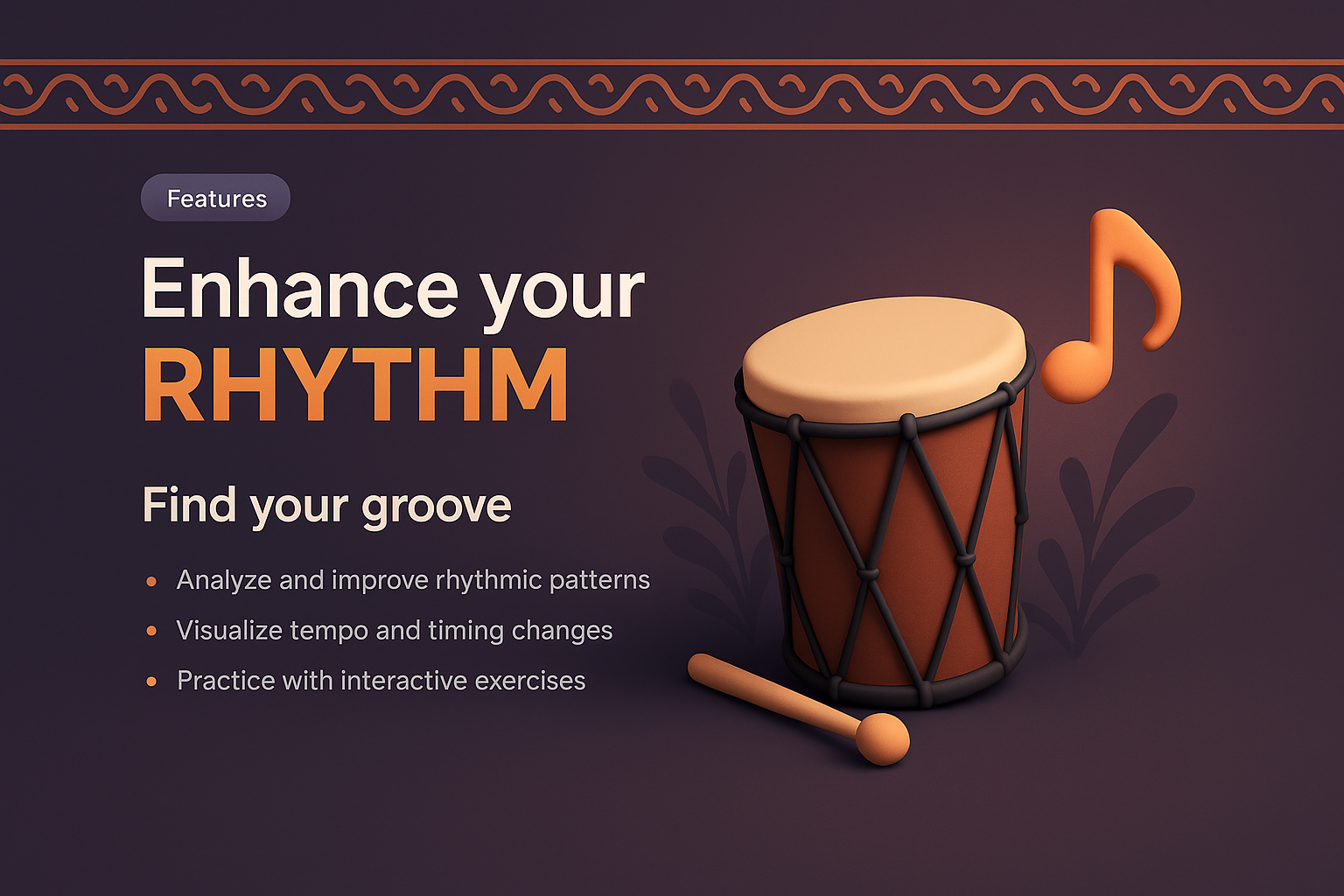 Dynamic Landing Page Design with Rhythm Theme