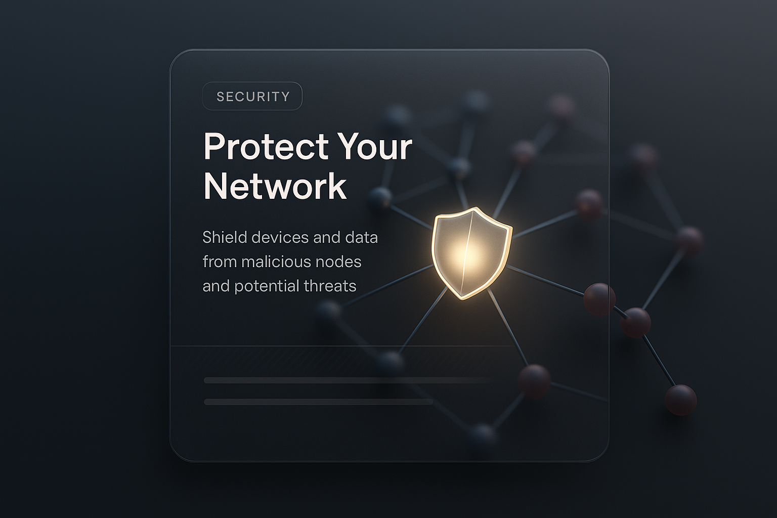 Secure Network Map with Highlighted Node and Shield