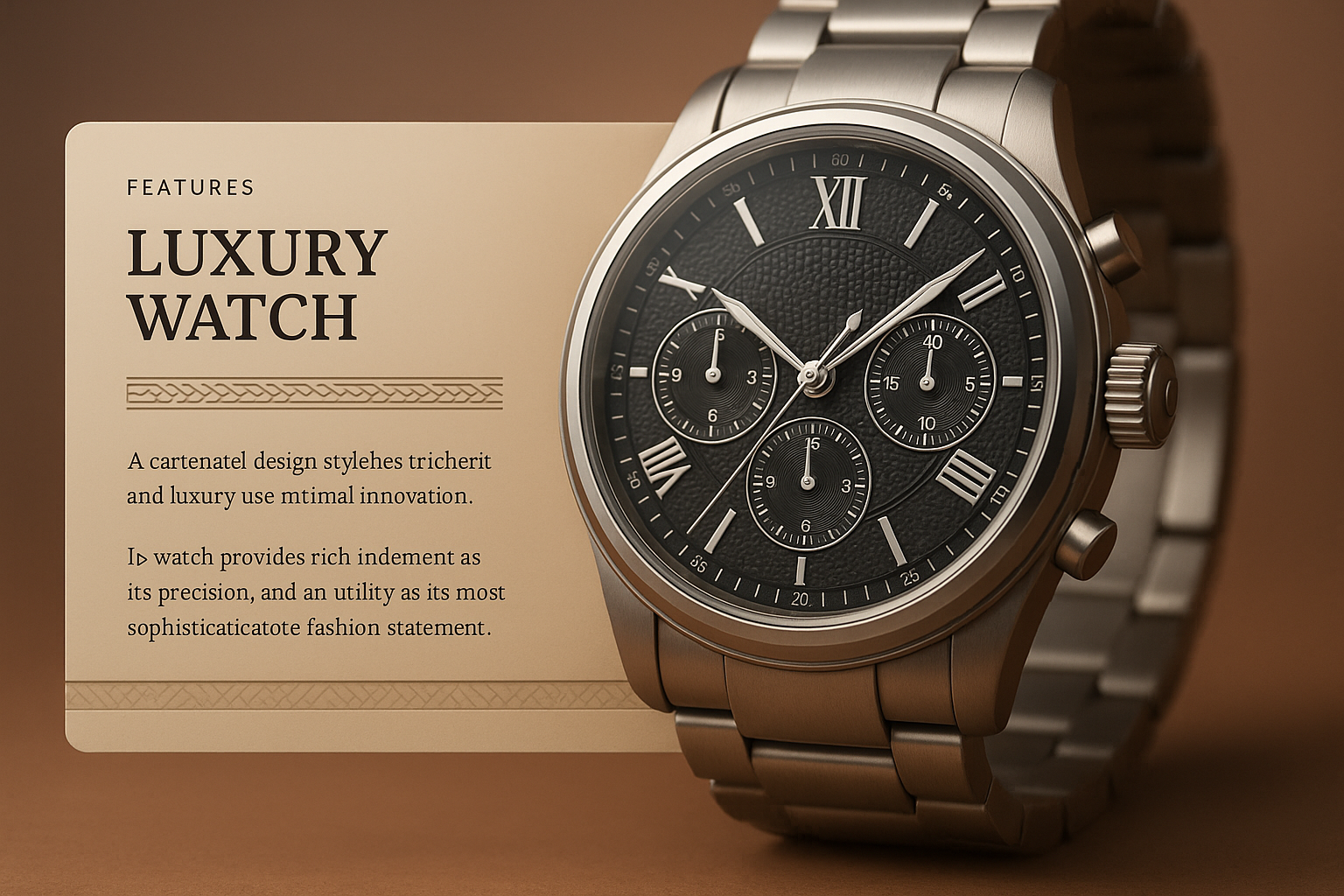 Close-Up of a Luxury Watch with Stylish Features