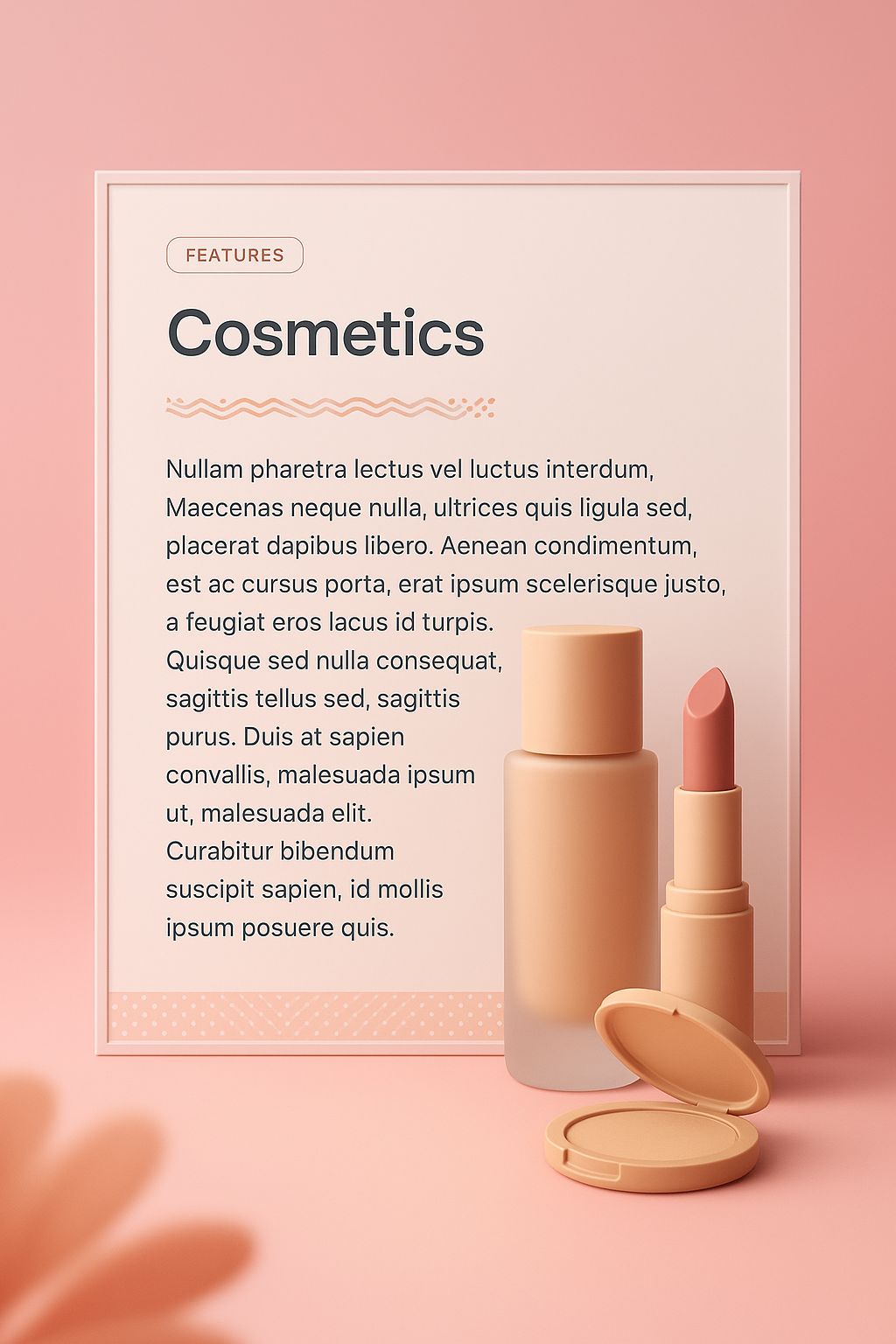 3D Cosmetics Display with Informative Block