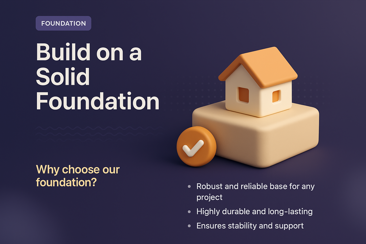 3D Illustration for Landing Page on Foundation Features