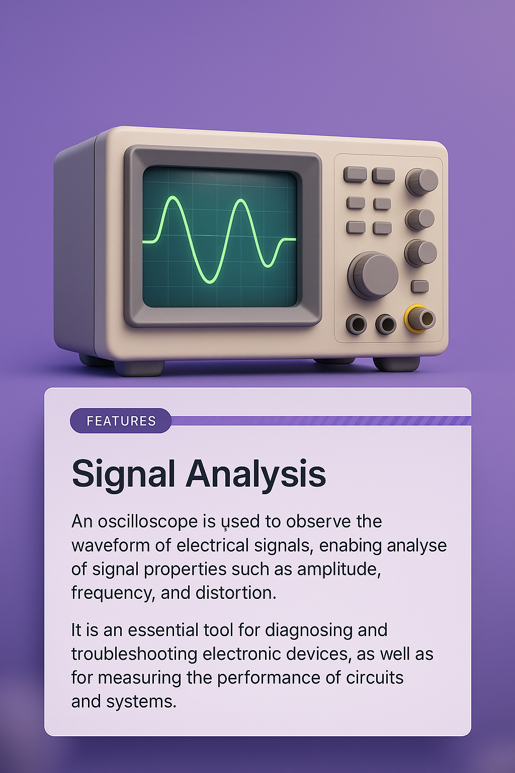 3D Oscilloscope Design with Signal Analysis Features