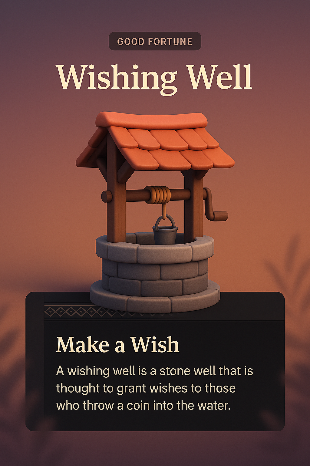 Enchanting Wishing Well Illustration with 3D Design