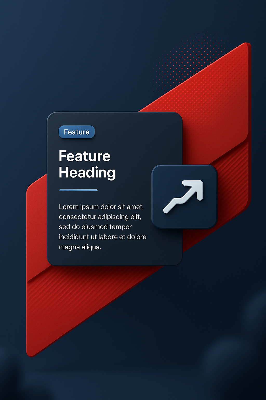 Modern Red Diagonal Geometric Design with Textured Elements