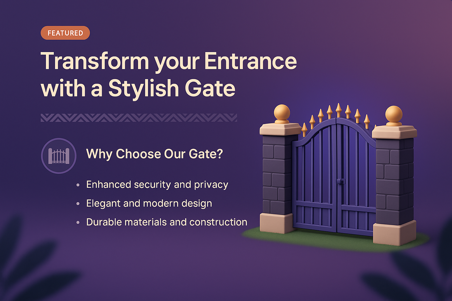 Stylish Gate 3D Visualization for Modern Entrances