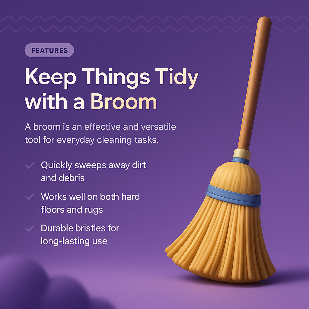 3D Illustration of a Broom for Cleaning Tasks