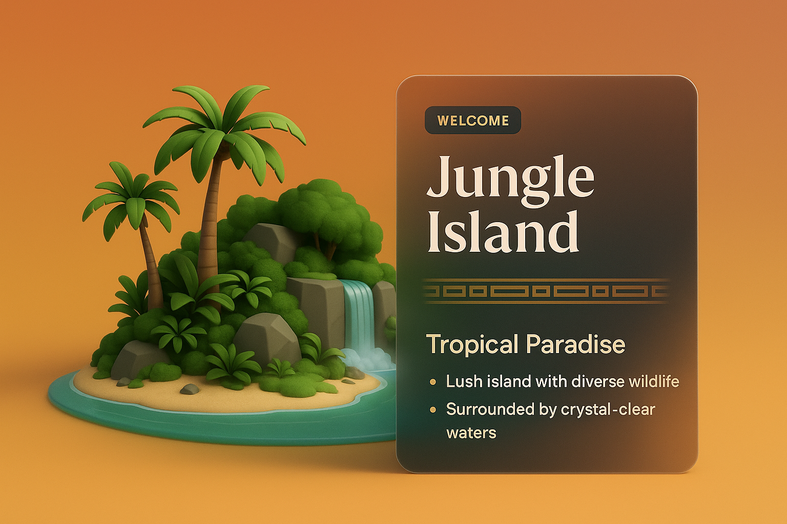 Tropical Jungle Island Web Page Design Concept