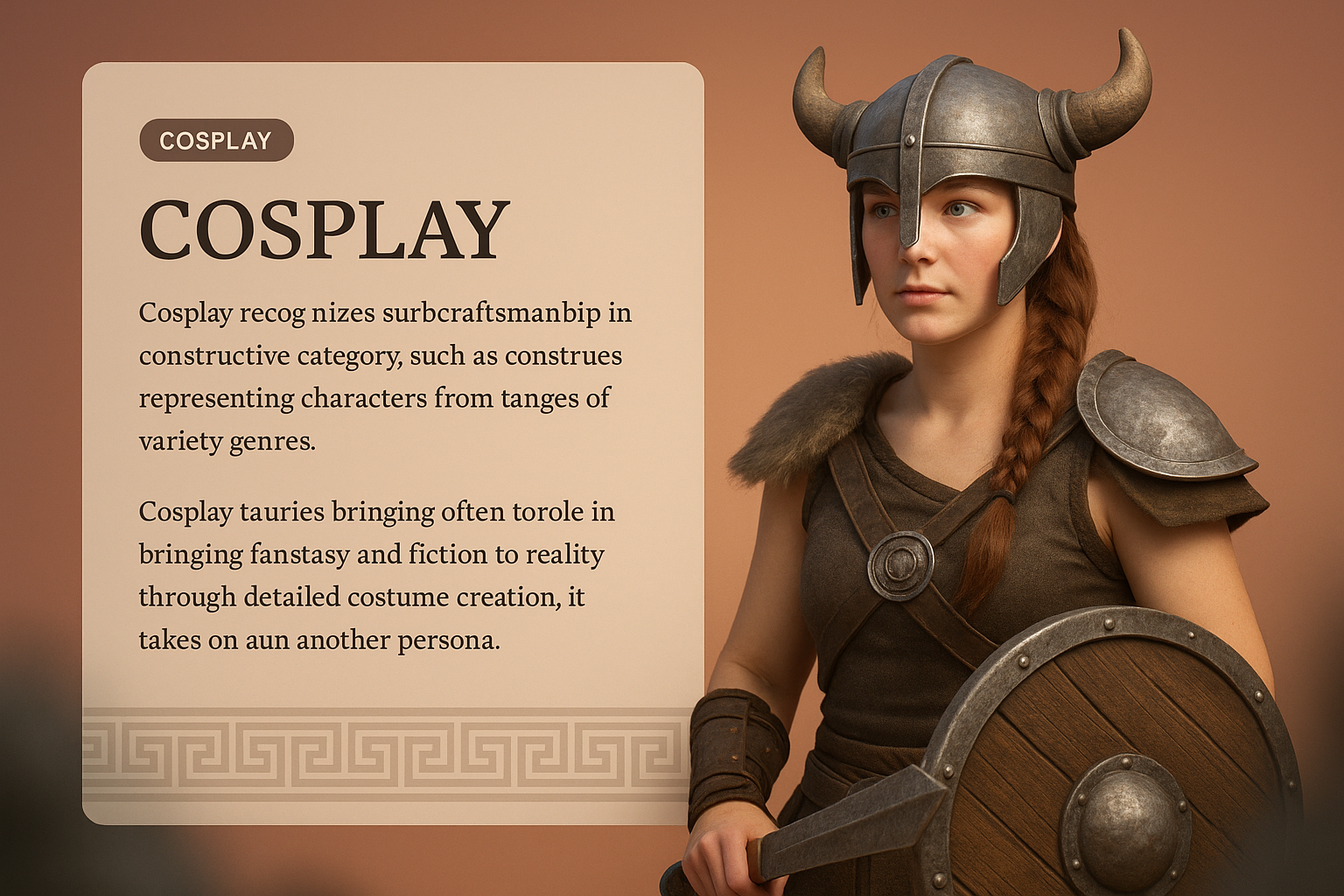 3D Cosplay Design Illustration with Integrated Features