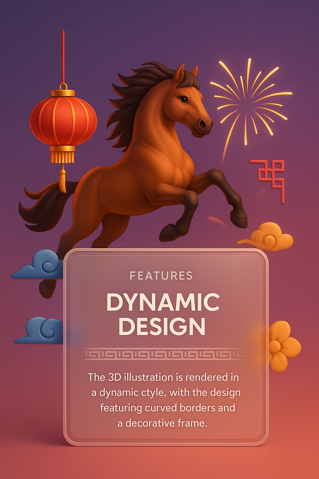 Dynamic 3D Illustration for Chinese New Year Celebration
