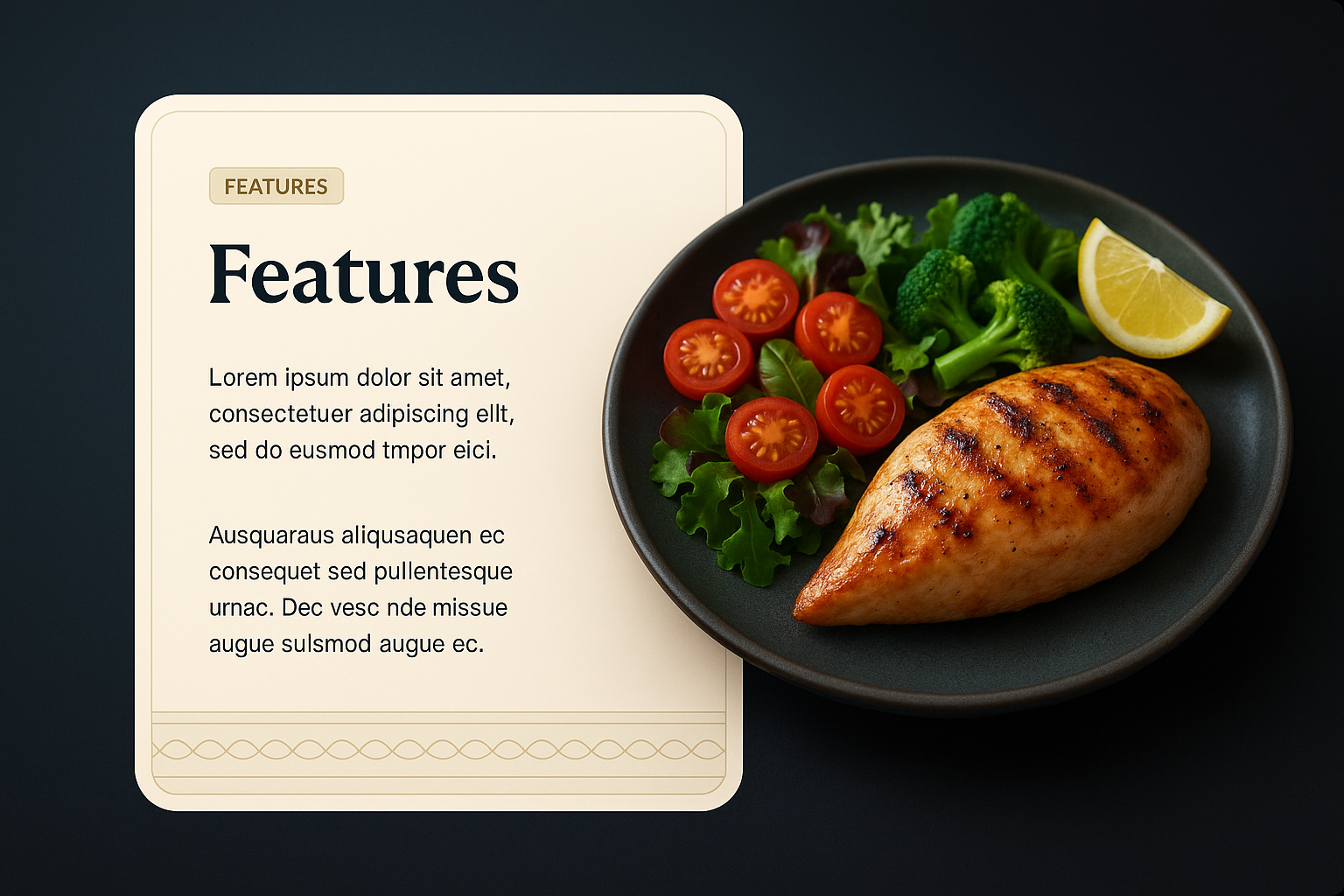 Delicious Food Presentation on Dark Background