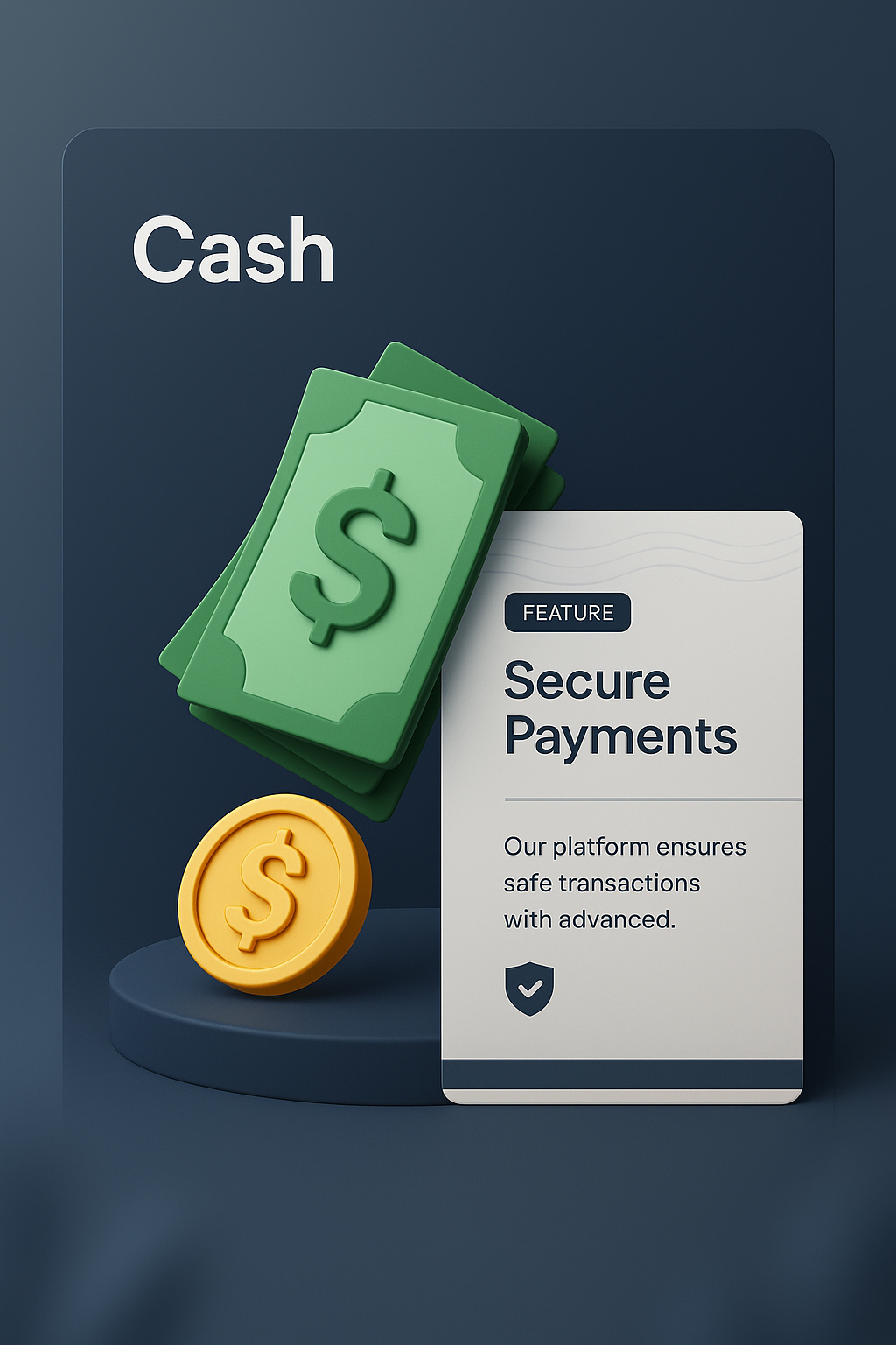 Modern Web Page Design Featuring Cash Transactions
