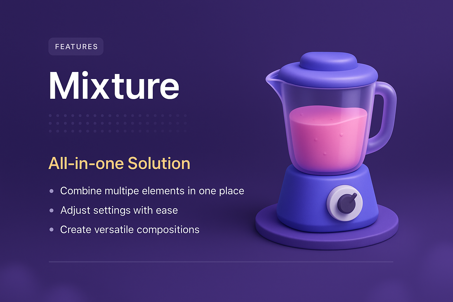 3D Landing Page Design Featuring a Blender