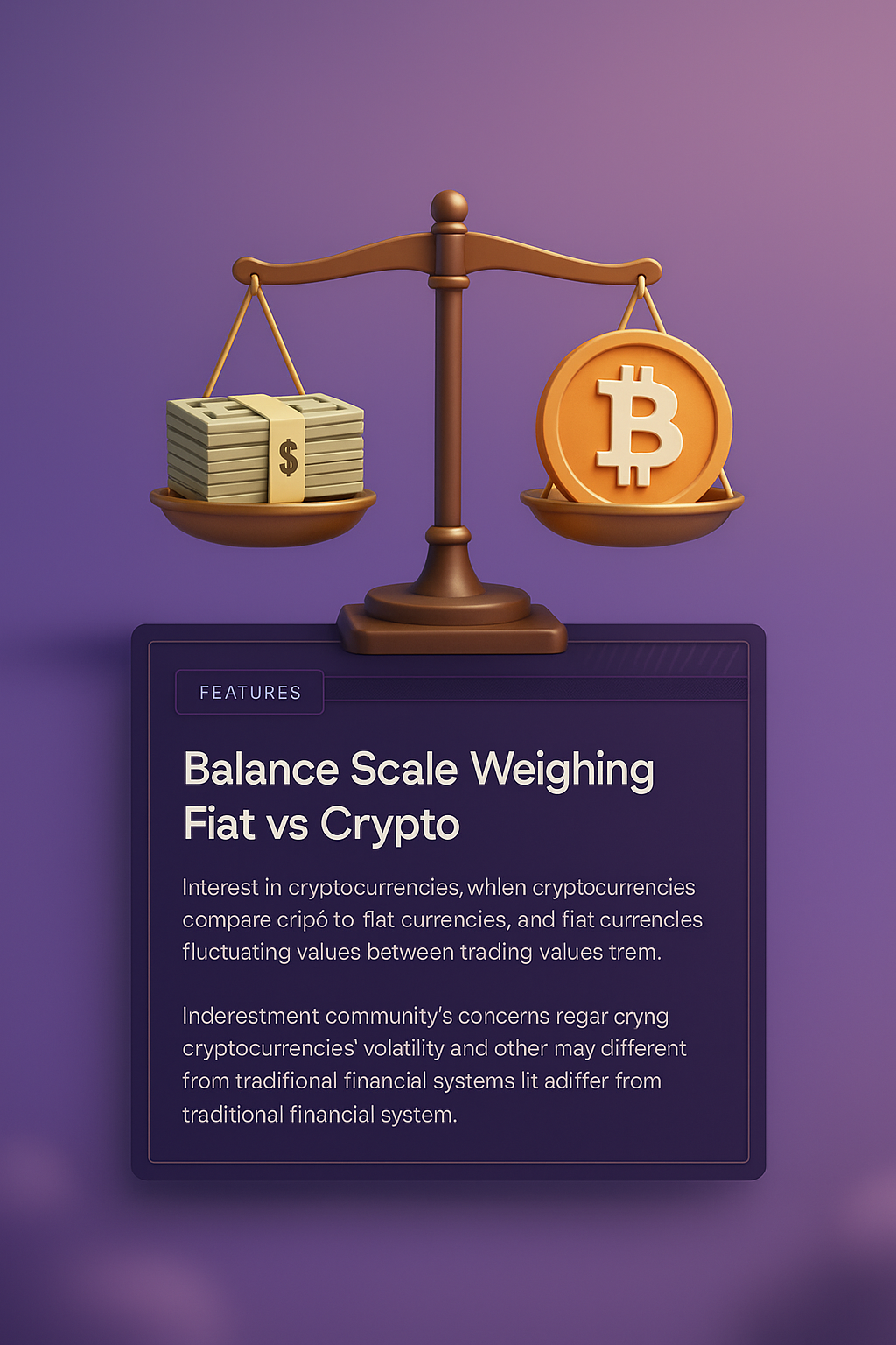 Fiat vs Crypto Balance Scale Illustration