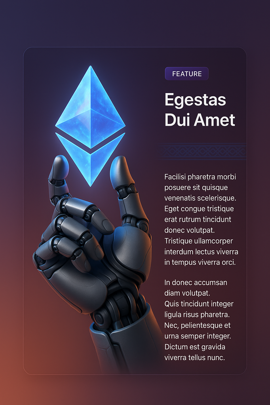 Robotic Hand Holding Glowing Ethereum Crystal