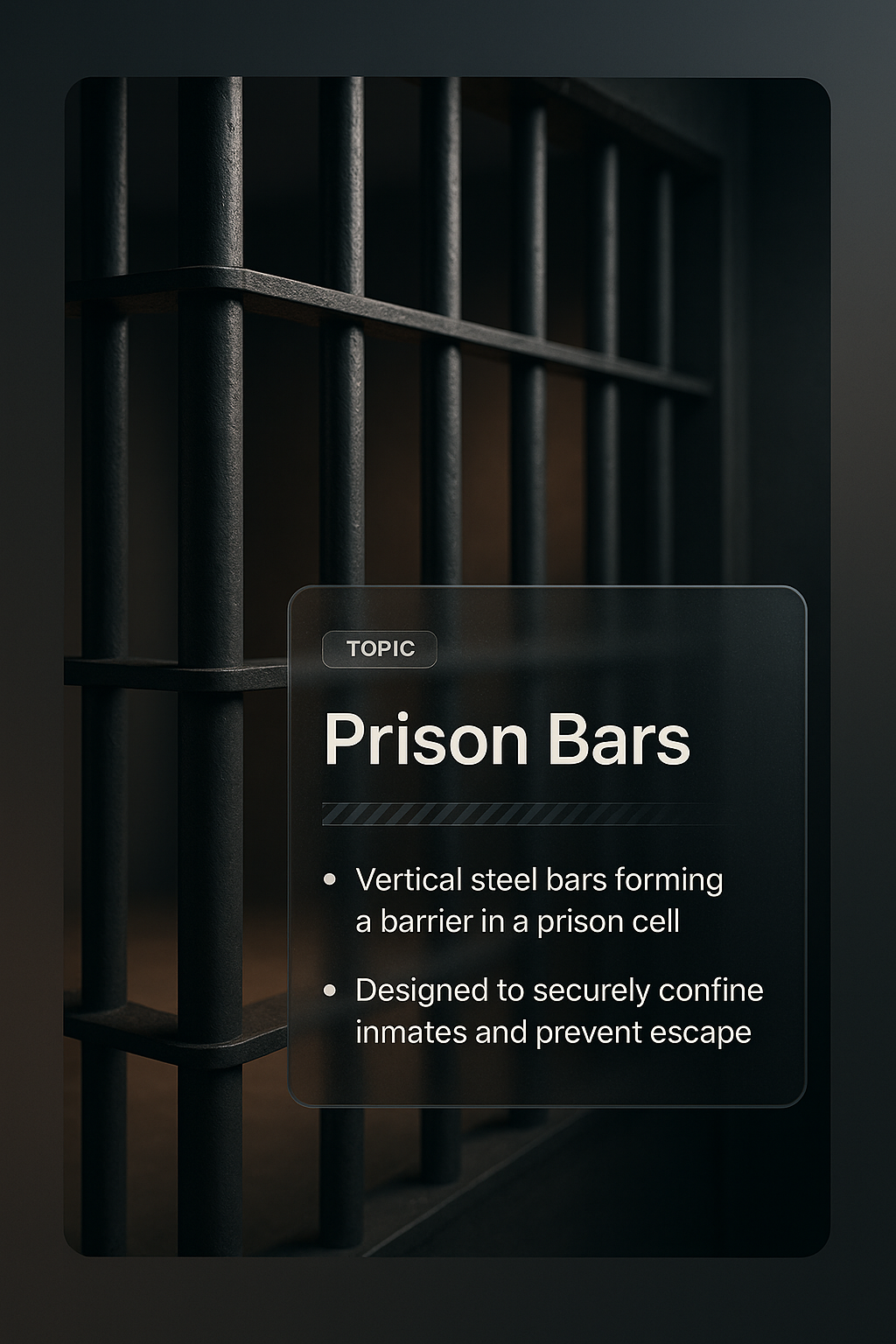 Detailed 3D Illustration of Prison Bars with Design Elements