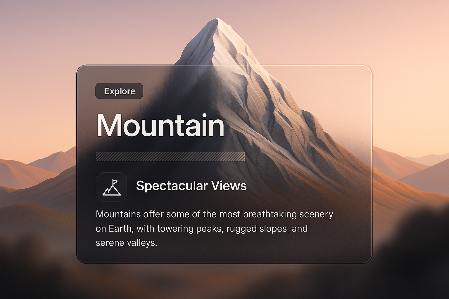Stunning 3D Mountain Illustration with Interactive Elements