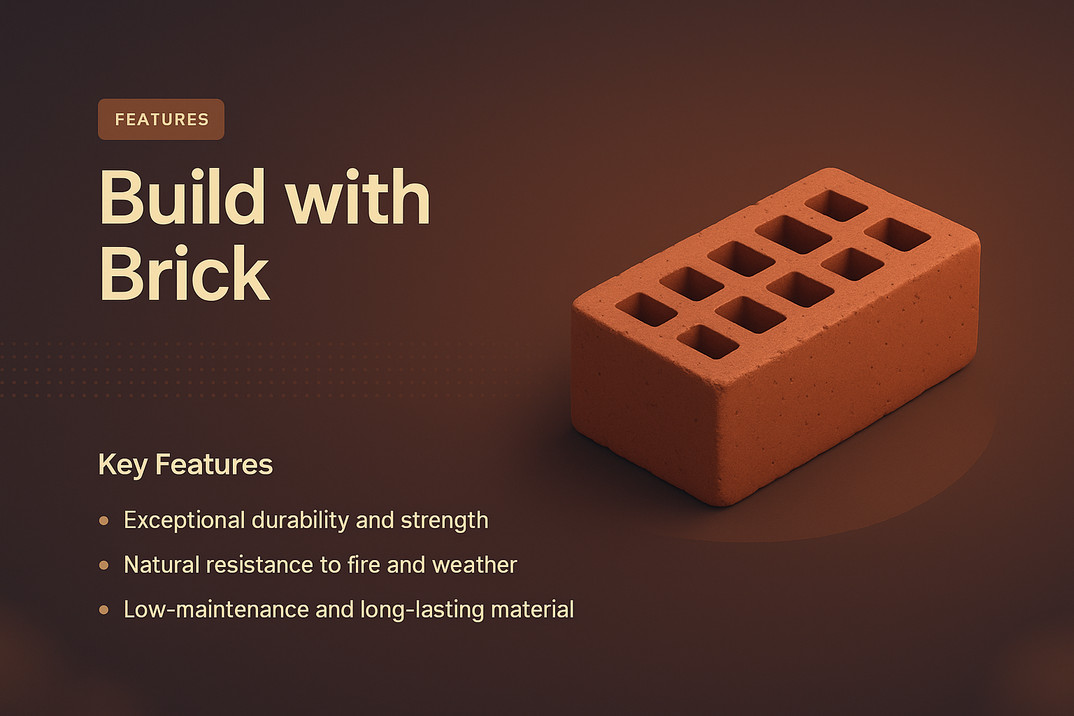 3D Brick Features Illustration for Landing Page