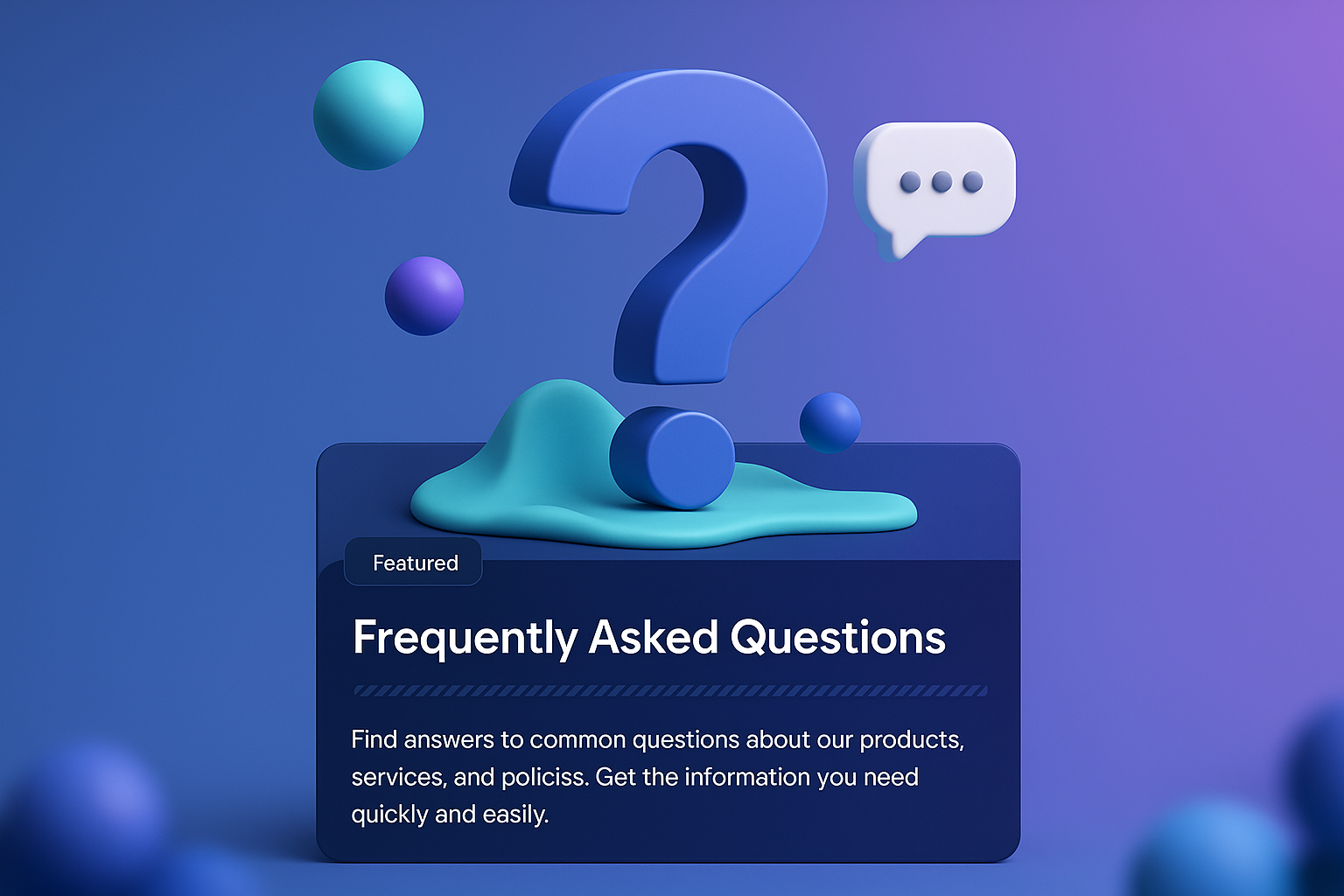 3D Web Design FAQ Illustration with Dynamic Elements