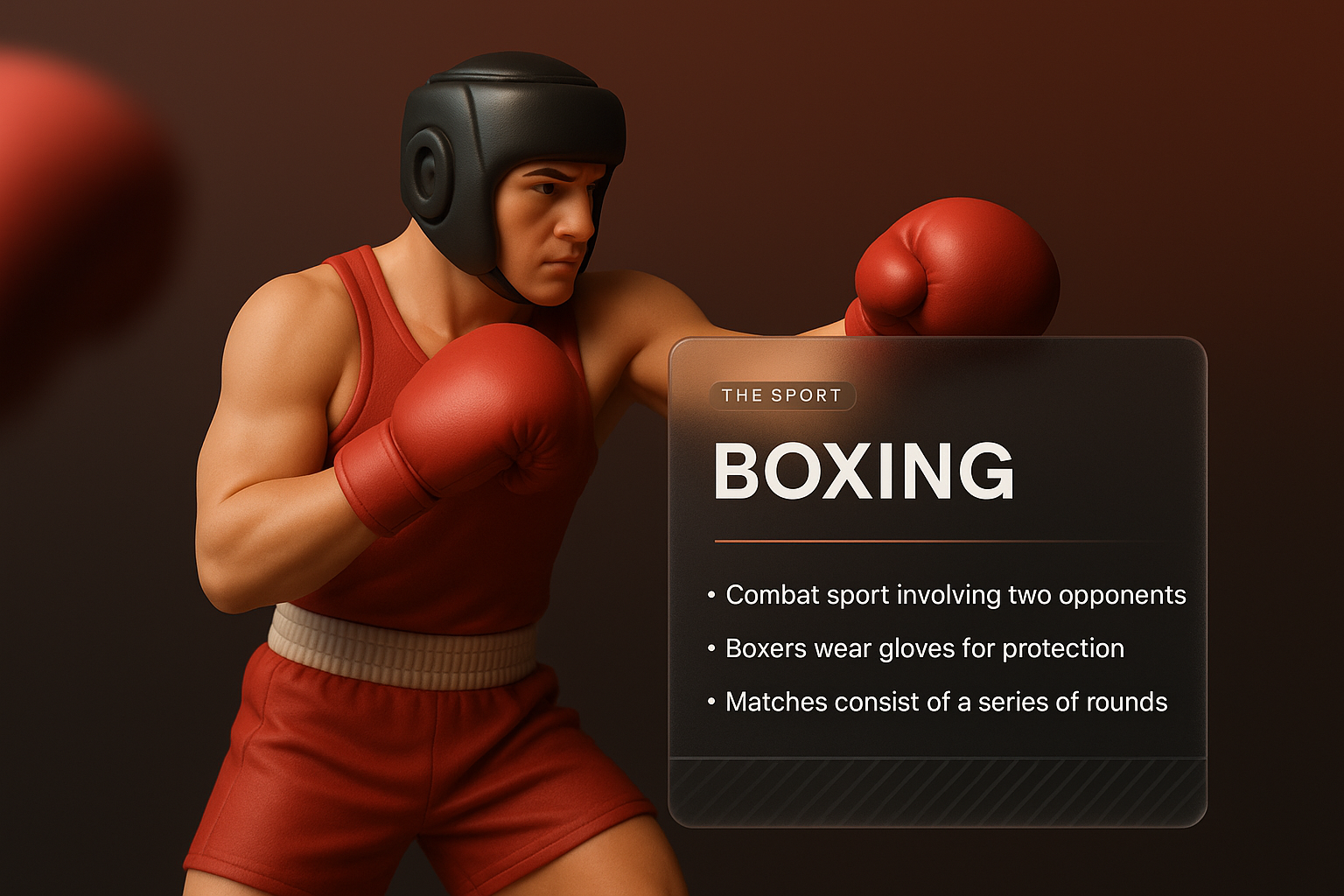 3D Boxing Illustration for Web Design