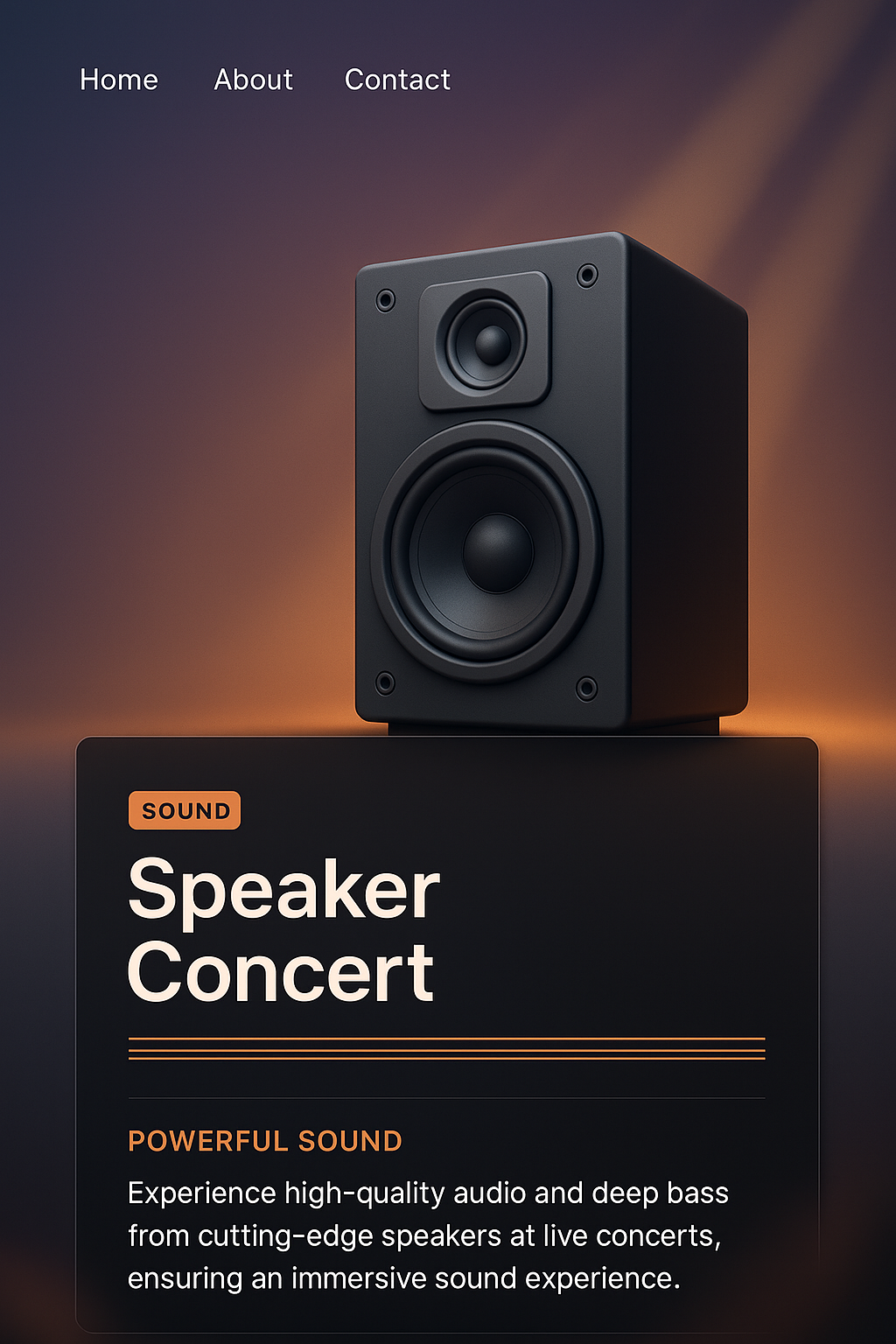 Dynamic 3D Illustration of Speaker Concert Experience