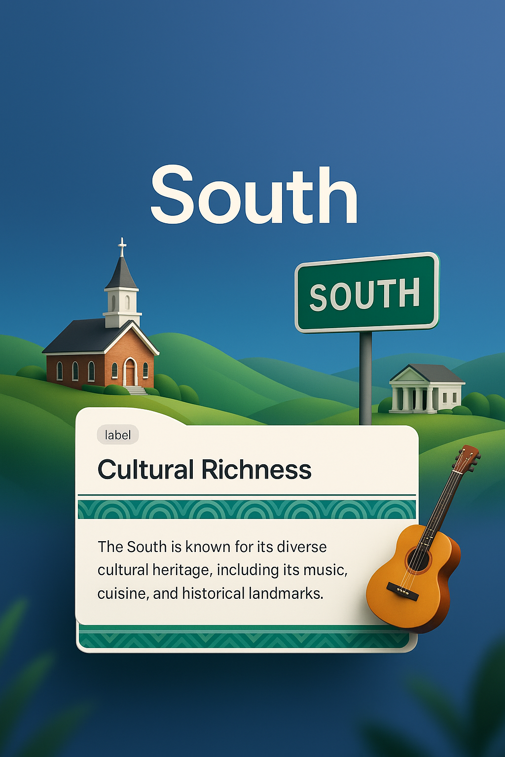 Dynamic 3D Illustration of Southern Cultural Heritage