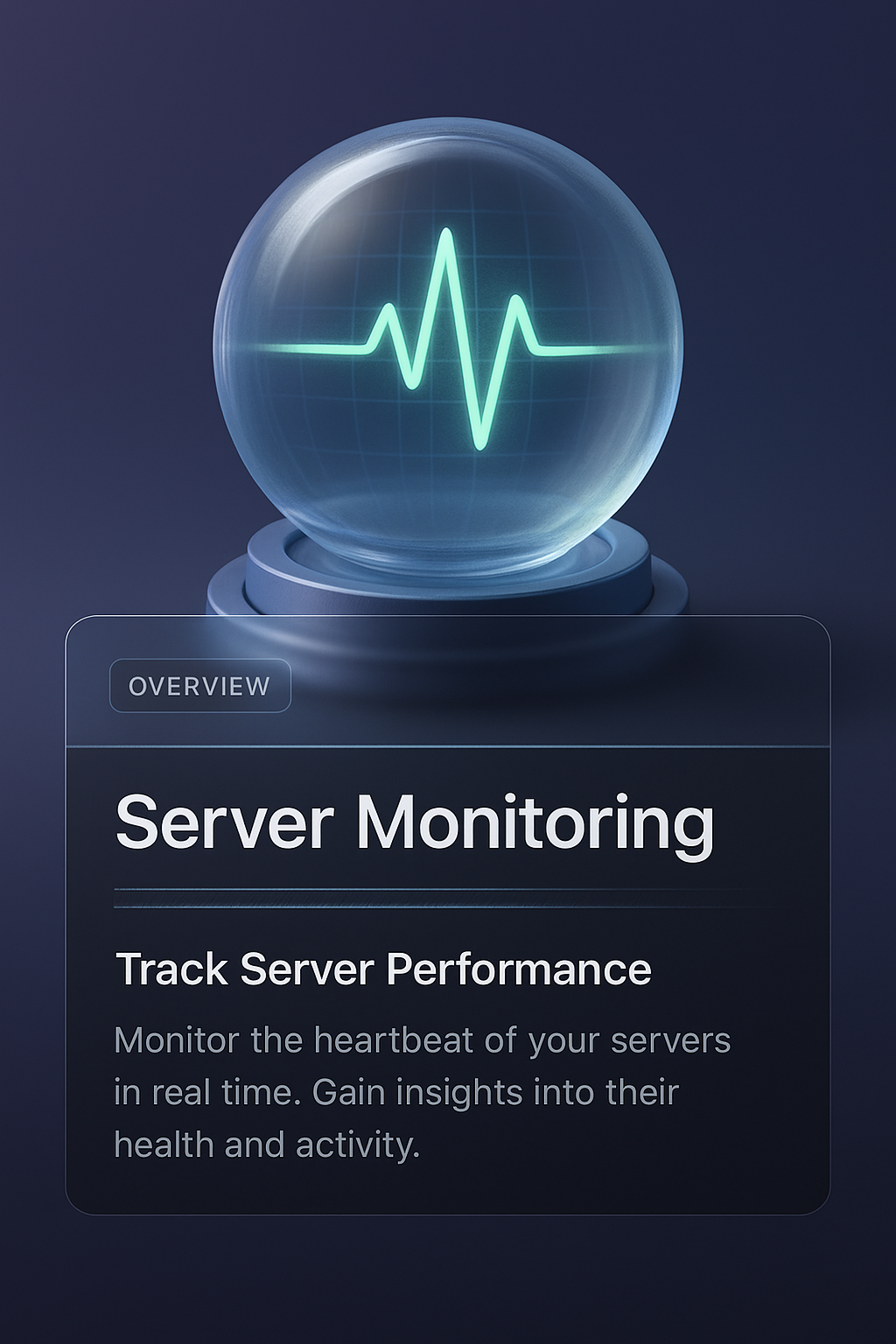 Server Heartbeat Pulse Visualization in 3D Sphere Design