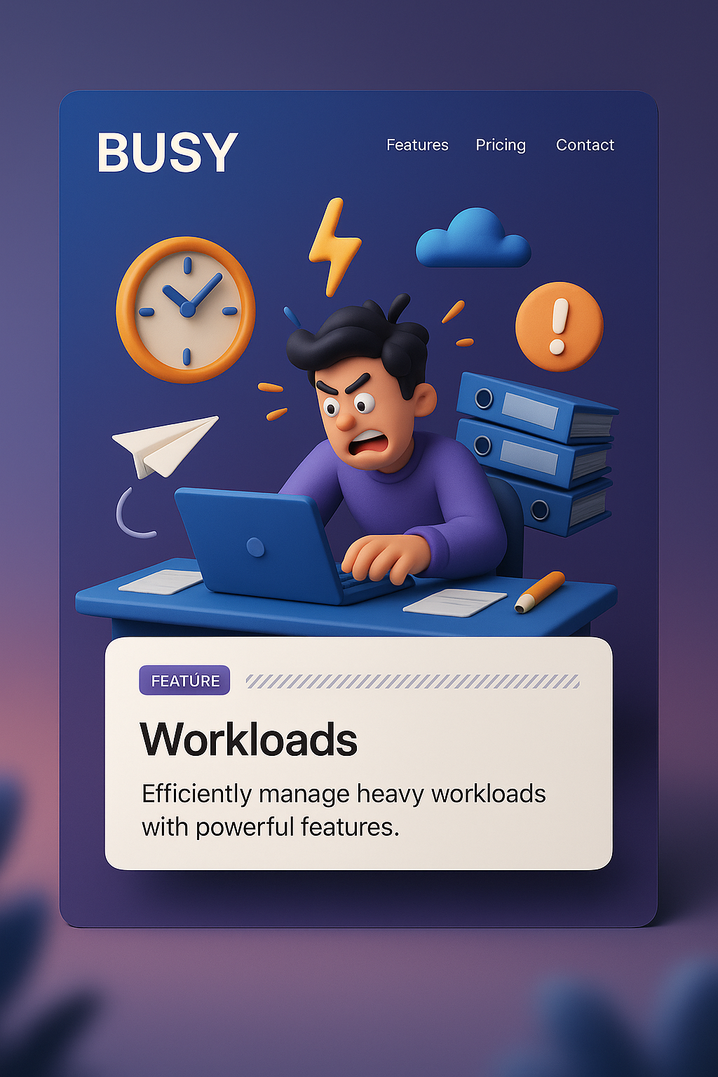 Dynamic 3D Illustration for Web Page Design Features